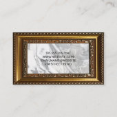 白黒マーブル |金ゴールド装飾枠 名刺 (裏面)