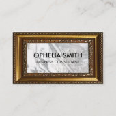 白黒マーブル |金ゴールド装飾枠 名刺 (正面)