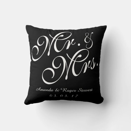 白黒ミセスの結婚枕 クッション (裏面)