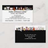 白黒ミックスファーム動物獣医 コーリングカード (正面/裏面)