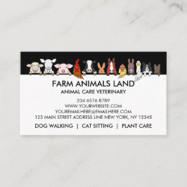 白黒ミックスファーム動物獣医 コーリングカード