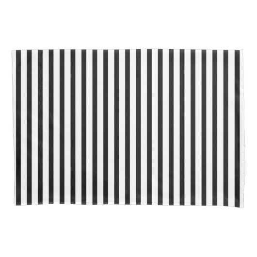 白黒ミッドストライプ 枕カバー (正面)