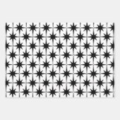 白黒ミッドセンチュリーモダンレトロスターバスト ラッピングペーパーシート (正面2)