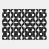 白黒ミッドセンチュリーモダンレトロスターバスト ラッピングペーパーシート (正面)