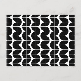 白黒ミッドセンチュリーモダン抽象芸術パターン シーズンポストカード