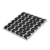 白黒ミッドセンチュリーモダン抽象芸術パターン タイル (側面)