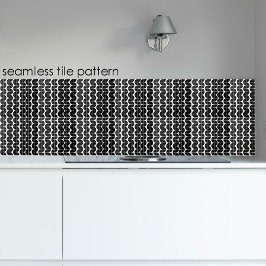 白黒ミッドセンチュリーモダン抽象芸術パターン タイル