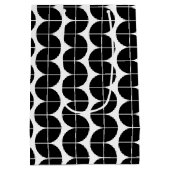 白黒ミッドセンチュリーモダン抽象芸術パターン ミディアムペーパーバッグ (裏面)