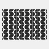 白黒ミッドセンチュリーモダン抽象芸術パターン ラッピングペーパーシート (正面)
