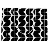 白黒ミッドセンチュリーモダン抽象芸術パターン ラージペーパーバッグ (裏面)