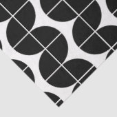 白黒ミッドセンチュリーモダン抽象芸術パターン 薄葉紙 (詳細)