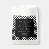 白黒ミッドセンチュリー50th誕生日ありがとう フェイバーバッグ (正面)