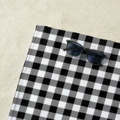 白黒ミディアムサイズのギンガムチェック ビーチタオル (インサイチュ)