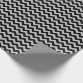 白黒ミディアムシェブロンラッピング紙 ラッピングペーパー (角)