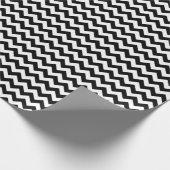 白黒ミディアムシェブロンラッピング紙 ラッピングペーパー (角)