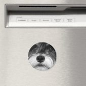 白黒ミニチュアシュナウザー マグネット (インサイチュ (食洗機))