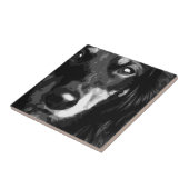 白黒ミニチュアダックスフント タイル (側面)