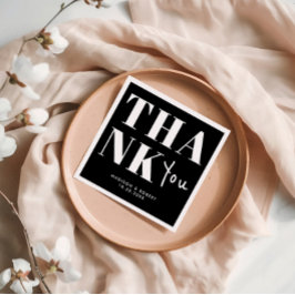 白黒ミニマはっきりしたリストありがとうござ結婚う スタンダードカクテルナプキン