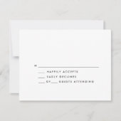 白黒ミニマはっきりしたリストシンプルの結婚 出欠カード (正面)