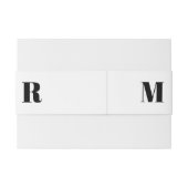 白黒ミニマはっきりしたリスモダント結婚の 招待状ベリーバンド (裏面例)