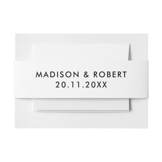 白黒ミニマはっきりしたリスモダント結婚の 招待状ベリーバンド (正面例)