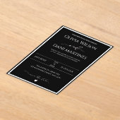 白黒ミニマエレガントリスト結婚ズ アクリル招待状 (レイダウン)