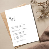 白黒ミニマエレガントリスト結婚ズ 招待状