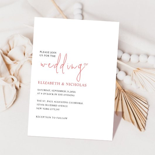 白黒ミニマエレガントリスト結婚ズ 招待状