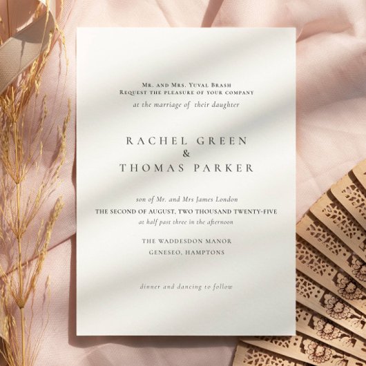 白黒ミニマエレガントリスフォーマルト結婚ズ 招待状