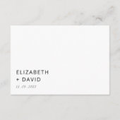 白黒ミニマエレガントリモダンアル結婚ズ エンクロージャーカード (裏面)