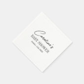 白黒ミニマシンプルリストカスタムベビーシャワー スタンダードカクテルナプキン (角)