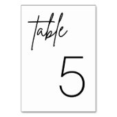 白黒ミニマシンプルリスト結婚のテーブル テーブルナンバー (裏面)