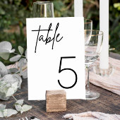 白黒ミニマシンプルリスト結婚のテーブル テーブルナンバー