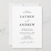 白黒ミニマシンプルリスト2結婚s 招待状 (正面)