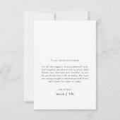 白黒ミニマスタイリッシュリスはっきりしたト結婚の サンキューカード (裏面)