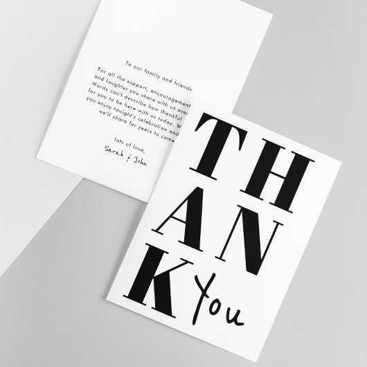 白黒ミニマスタイリッシュリスはっきりしたト結婚の サンキューカード