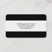 白黒ミニマストライプのラスタイリッシュモダンリスト 名刺 (裏面)