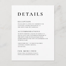 白黒ミニマモダンリストエレガント エンクロージャーカード