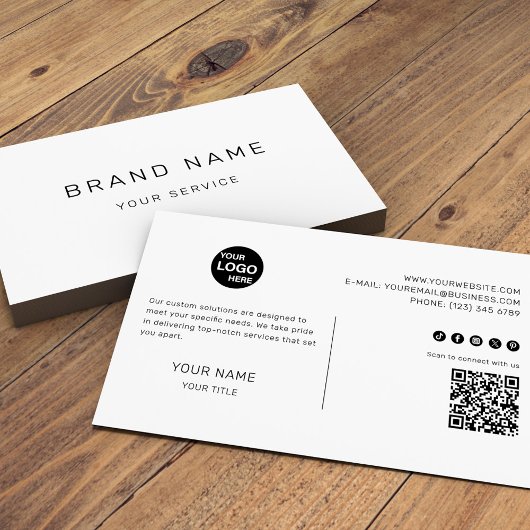 白黒ミニマモダンリストカスタム企業の 名刺