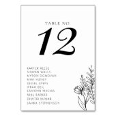 白黒ミニマモダンリストクラシックの結婚 テーブルナンバー (正面)