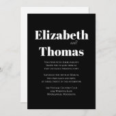 白黒ミニマモダンリストシンプルはっきりした 招待状 (正面/裏面)