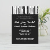 白黒ミニマモダンリストライプアエレガントリスト 招待状 (スタンド正面)