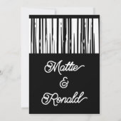 白黒ミニマモダンリストライプアエレガントリスト 招待状 (裏面)