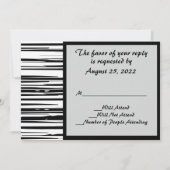 白黒ミニマモダンリストライプアエレガントリスト 招待状 (裏面)