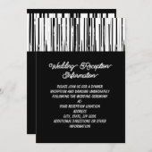 白黒ミニマモダンリストライプアエレガントリスト 招待状 (正面/裏面)