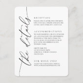 白黒ミニマモダンリスト結婚の2 エンクロージャーカード (正面)