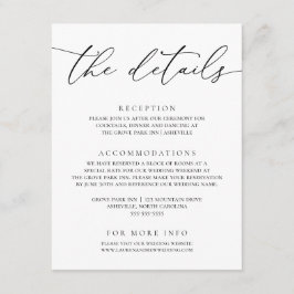 白黒ミニマモダンリスト結婚ズ エンクロージャーカード