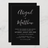 白黒ミニマモダンリスト結婚ズ 招待状 (正面/裏面)