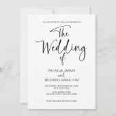 白黒ミニマモダンリスト結婚ズ 招待状 (正面)