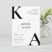 白黒ミニマモダンリスト結婚ズ 招待状 (スタンド正面)